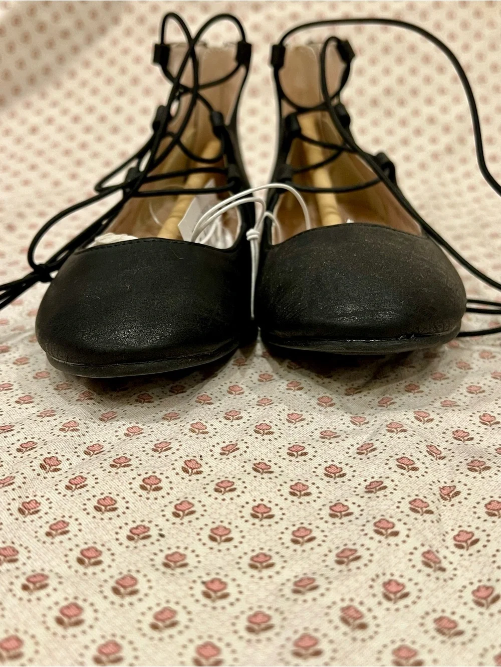 The Children's Place Black Lace-Up Ballet Flats